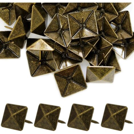 BEBUSINGOTO 30 Stück quadratische Polsternägel, strapazierfähig, 30 x 30 mm, bronzefarben, dekorative Polsternägel, Retro-Nägel, DIY-Polsternägel für Möbel, Sofas, Sessel, Betten, Stühle, Vintage