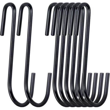 BEBUSINGOTO 30er-Pack 3 Zoll schwere S-Haken, schwarzer Topflappen, S-Haken für Küchenutensilien, Löffel, Pfannen, Töpfe und Pfannen, Besteck, Kleidung