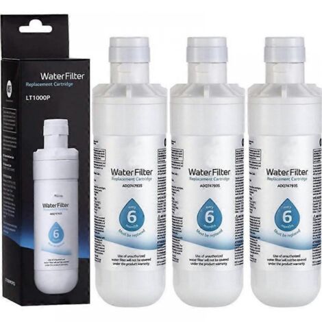 BEBUSINGOTO 3er-Pack Wasserfilter für LG LT1000P Kühlschrank ADQ747935