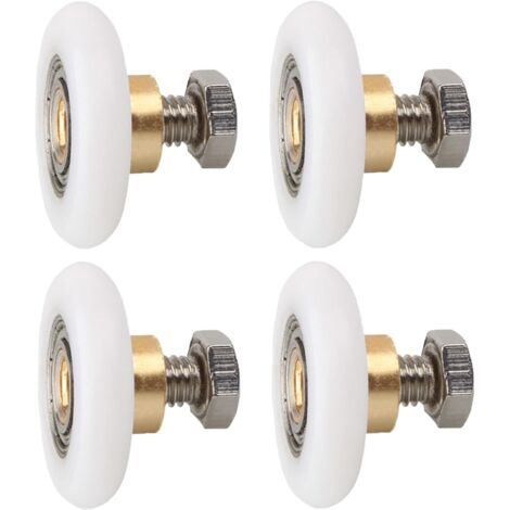 BEBUSINGOTO 4 pièces Roulette Porte de Douche, Roues de Rechange pour Porte de Douche Roulettes de Rechange pour Porte de Douche RainuréE avec vis M4 Diamètre 23 mm