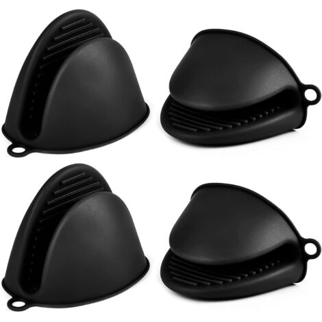 BEBUSINGOTO 4 piezas guantes de silicona para horno - Mini guantes antideslizantes y resistentes al calor - Fundas protectoras antipinzamiento para cocinar, barbacoa, hornear y freidora de aire