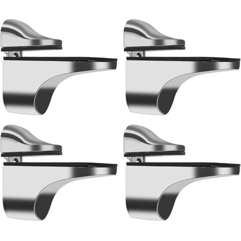 BEBUSINGOTO 4-teiliges Set verstellbarer Glasregalhalterungen aus polierter Zinklegierung für Badezimmer-Glasböden und Holzböden bis zu 3-20 mm Dicke