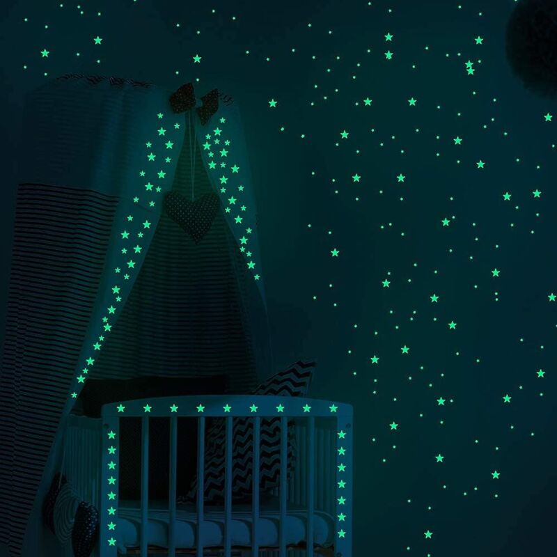 BEBUSINGOTO 413 étoiles phosphorescentes pour plafond, garçons, adultes, filles, autocollants réalistes, étoiles lumineuses pour plafond et murs de