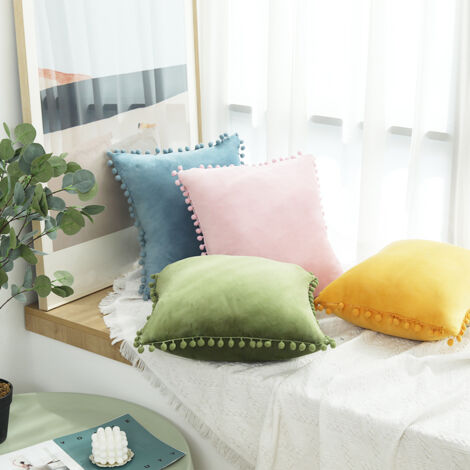 BEBUSINGOTO 4er-Set Dekokissenbezüge für Sofa, Garten und Terrasse, 40 x 40 cm, Stil 3.