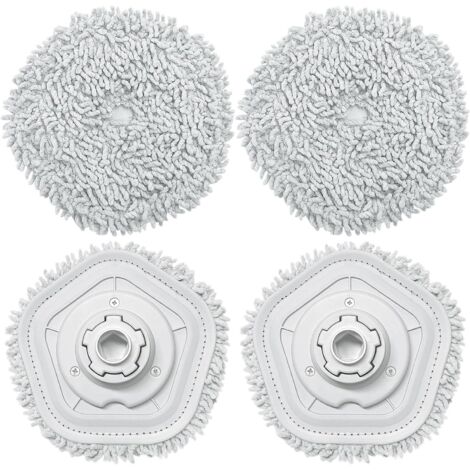 BEBUSINGOTO 4PCS Chiffons pour Dreame W10/W10 Pro de Rechange pour aspirateur Robot, Lavable Tampon de Vadrouille, Parfait pour Tous Les Types de sols