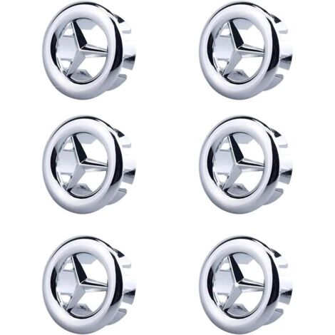 BEBUSINGOTO 6 Pièces Couvercle de trop-plein pour lavabo, Garniture Évier de Trou Rond,Rond Couvercle du Bouchon de Vidange Insérer dans le Trou, Pour Lavabo,Salle de Bain,Cuisine(Argent)