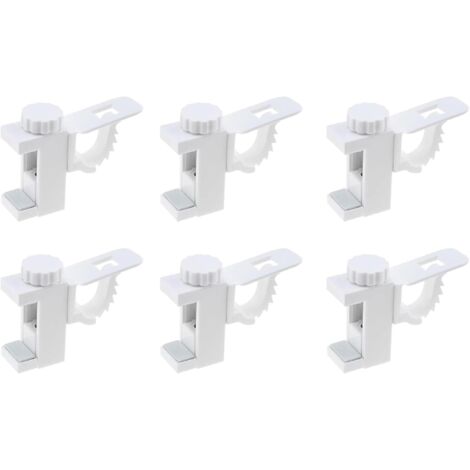 BEBUSINGOTO 6 Pièces Support Tringle Rideaux sans Percage, Barre Transversale Réglableen Plastique, Support de Stockage de Serviette et Crochet pour Organisateur
