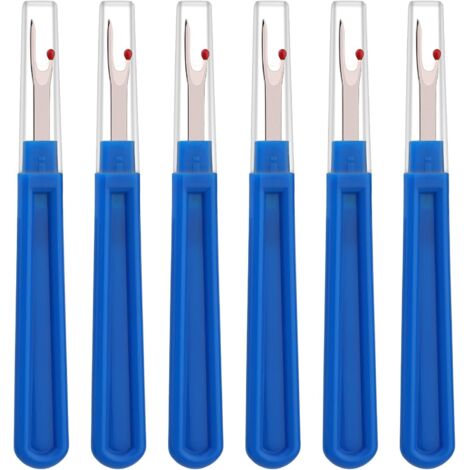 BEBUSINGOTO 6-teiliges Nahttrenner-Set, Nahttrenner mit ergonomischem Griff, blauer Nahttrenner zum Nähen, Basteln und Entfernen von Säumen und Stickstichen (blau)