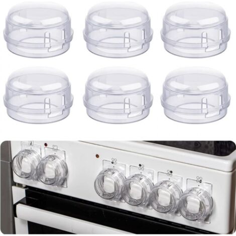 BEBUSINGOTO 6-teiliges Sicherheitsset für Herdplatten, Herdknopf-Schutz, Herdknopf-Abdeckungen, Herdknopf-Schutz für Babysicherheit, Küchensicherheitsschlösser