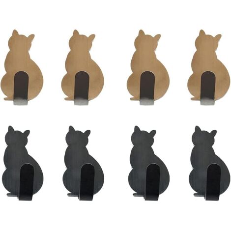 BEBUSINGOTO 8 ganchos adhesivos para toallas de cocina, resistentes, de acero inoxidable, para colgar en la pared.