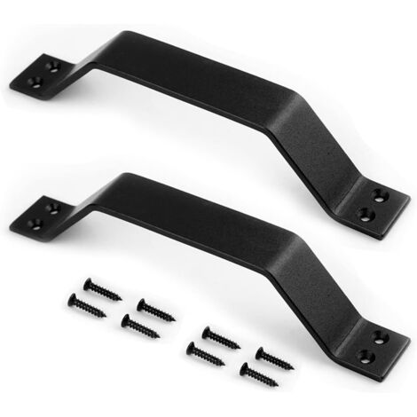 BEBUSINGOTO 9” Sliding Barn Door Handle, Black Gate Handle Set, Door Pull, Pull Handle for Sliding Barn Door,Both Interior and Exterior Doors, Door Handle