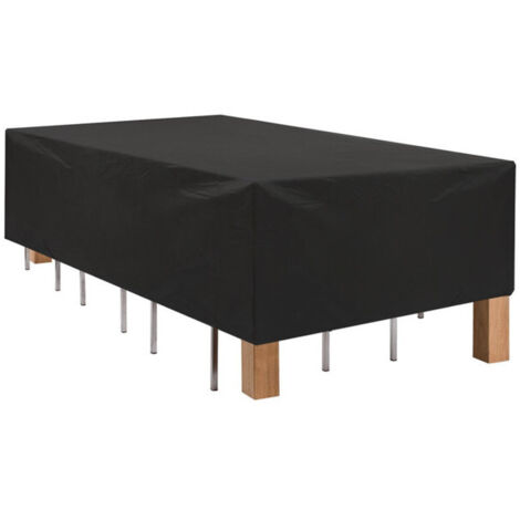 BEBUSINGOTO Abdeckung für Gartenmöbel, 180 x 120 x 70 cm, strapazierfähige Abdeckung aus Oxford-Polyester für Gartentische, rechteckige Abdeckung für Terrassentische im Freien (schwarz)