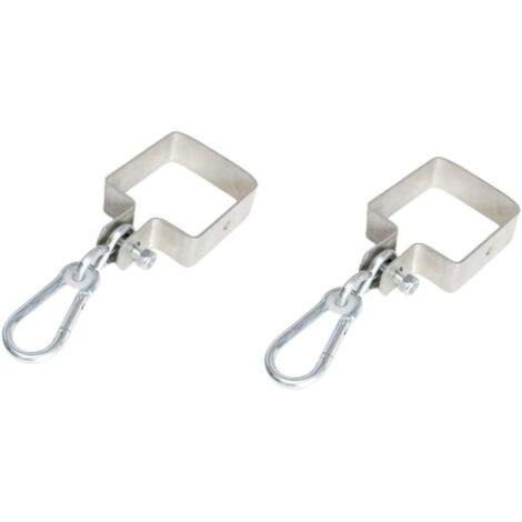 BEBUSINGOTO Accesorios para columpios, paquete de 2 ganchos de eslabones cuadrados, gancho de resorte, soporte de madera cuadrado para columpio
