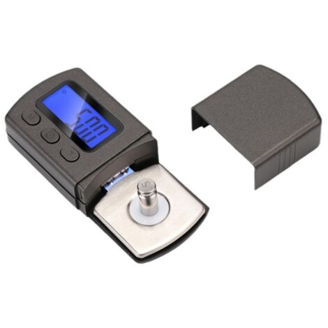 BEBUSINGOTO Adaptador de báscula digital mini, aguja para tocadiscos de vinilo, comprobador de fuerza de la aguja para tocadiscos digital, pantalla LCD retroiluminada para discos fonográficos