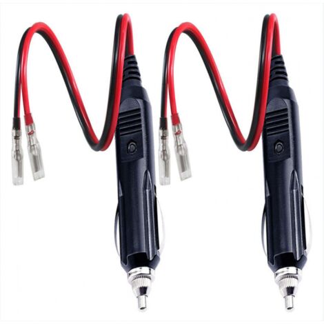 BEBUSINGOTO Adaptador de encendedor de cigarrillos macho de 2 piezas con cable de alimentación de 16 AWG, 12 V/24 V universal, para inversor de coche, bomba de aire y vaso eléctrico.
