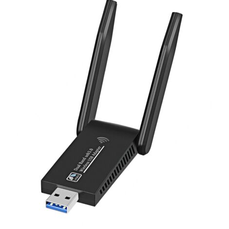 BEBUSINGOTO Adaptador WiFi USB 3.0 de doble banda AC1300 Mbps, potente adaptador WiFi USB 3.0 de 2,4 GHz/5,8 GHz, compatible con PC, portátil, ordenador de escritorio y tableta. Compatible con Window