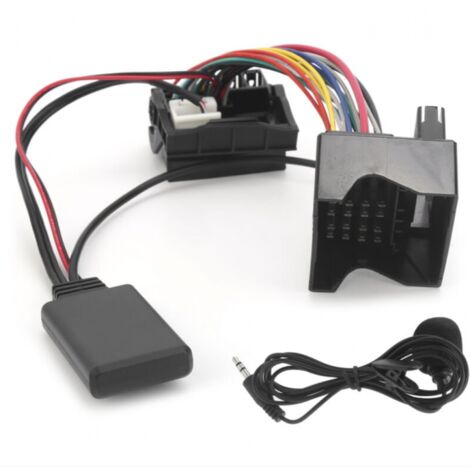 BEBUSINGOTO Adaptateur audio de câble AUX-IN Bluetooth 5.0 pour voiture adapté pour citroën C2/ C3/ C4/ C5/ C6 avec microphone