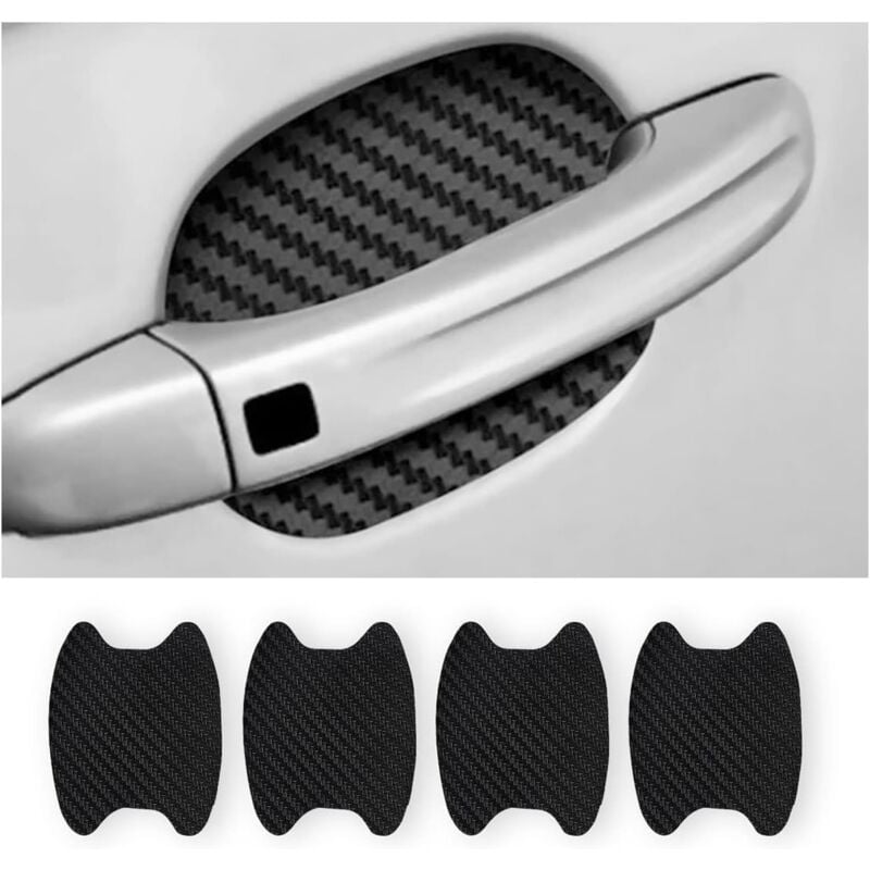 Image of Bebusingoto - adesivi per maniglie delle portiere auto, pellicola protettiva antigraffio in fibra di carbonio per maniglie delle portiere auto,