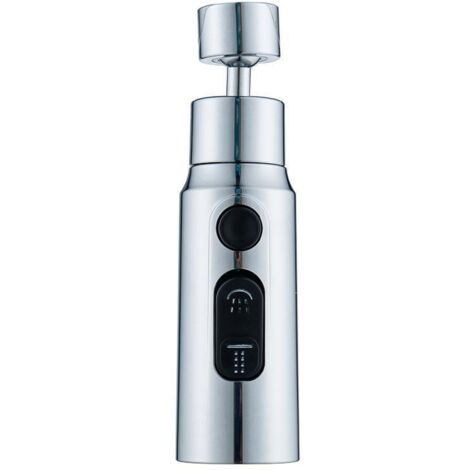 BEBUSINGOTO Aireador de grifo, boquilla giratoria de 360° para grifo de cocina con cabezal de ducha de 3 modos, adaptador de ahorro de agua para grifo de lavabo de baño (plateado)