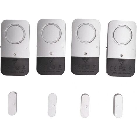 BEBUSINGOTO Alarma de seguridad para puerta, alarma de puerta y ventana de 120 db, 4 juegos para hotel