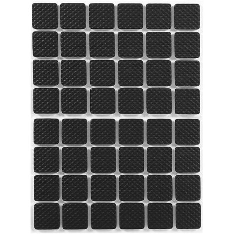BEBUSINGOTO Almohadillas de goma para patas de muebles, protectores autoadhesivos ligeros para mesas deslizantes, 48 unidades, negras, 22 mm, cuadradas