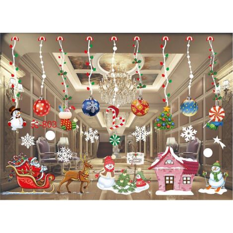 BEBUSINGOTO Anpassbare Weihnachtsdekoration: Statische Schneeflocken-Wandaufkleber