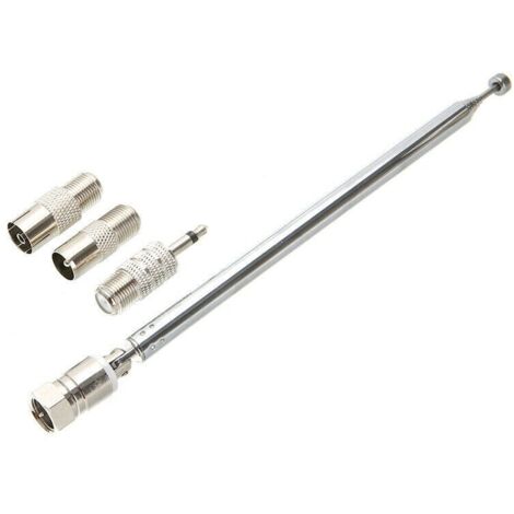 BEBUSINGOTO Antena de radio FM Antena FM telescópica Conector F 75 Ohm