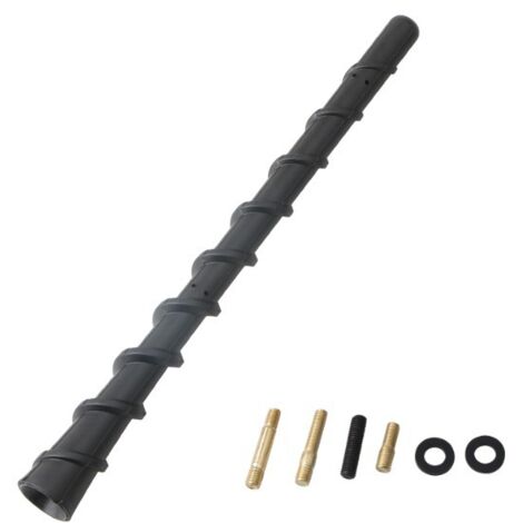 BEBUSINGOTO Antena de techo universal de repuesto para receptor de radio, antena de látigo de 18 cm con adaptadores M4, M5 y M6 para camioneta, FM, AM y estéreo.