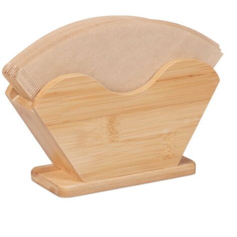 BEBUSINGOTO Aufbewahrungsbehälter für Kaffeefilterpapier, konischer Filterpapierhalter aus Holz, Filterpapier-Organizer für Zuhause, Küche, Büro, Hotel, Café