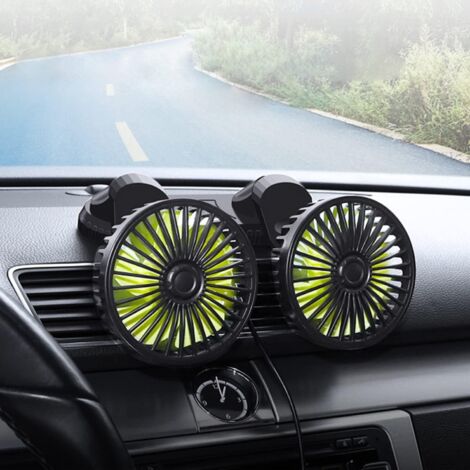 BEBUSINGOTO Auto-Lüfter, 360° verstellbarer Doppelkopf-Lüfter für Auto/SUV/Wohnmobil/LKW/Boot (kein buntes Licht)