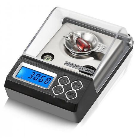 BEBUSINGOTO Balance de précision 20g/0.001g, Balance de bijoux de poche à échelle milligramme avec pince de calibrage et plateau de pesée