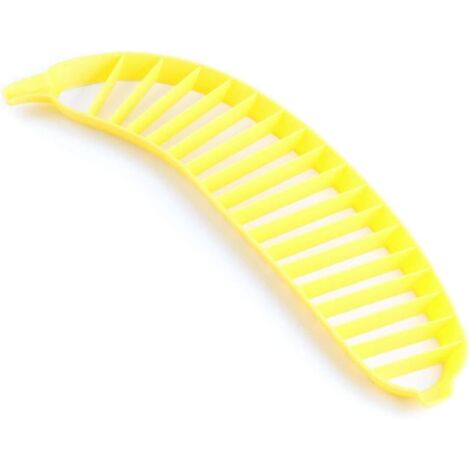 BEBUSINGOTO Bananenschneider, gelber Gemüseschneider aus Kunststoff, Salatschneider, Obst- und Gemüseschneider, Küchenhelfer
