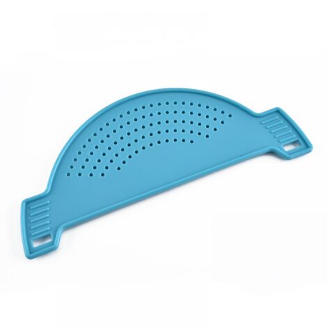 BEBUSINGOTO (Blau) Silikon-Küchenabtropffläche, Haushaltsablaufblende, ergonomisches Design