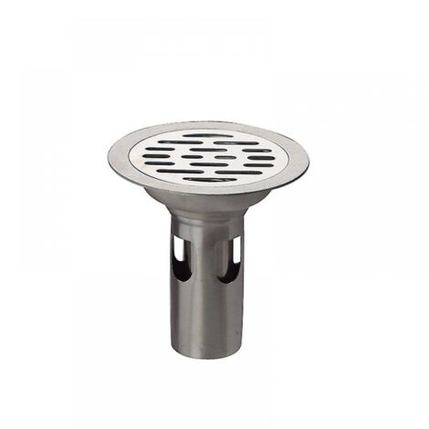 BEBUSINGOTO Bodenablauf aus Edelstahl 304, 10 cm, Siphon, Badezimmer-Duschablaufabdeckung (rund)