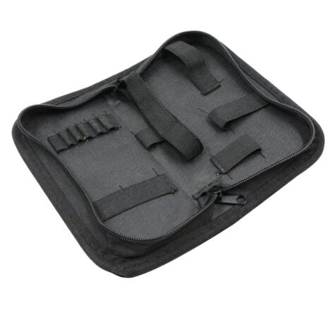 BEBUSINGOTO Bolsa de herramientas de tela Oxford resistente al agua, kit de reparación de relojes para electricistas, carpinteros y mecánicos, con cremallera, rollo de lona, bolsillos con cremallera y
