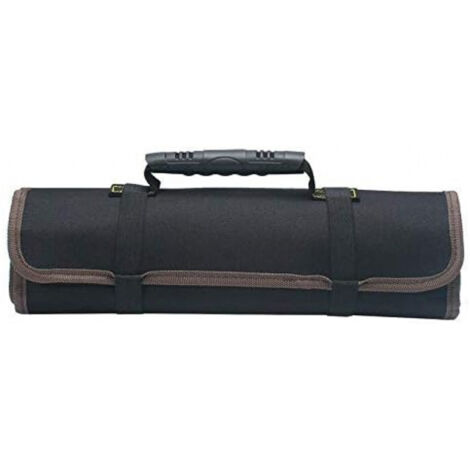 BEBUSINGOTO Bolsa de herramientas negra con 22 bolsillos, organizador portátil de herramientas, 600D (sin herramientas) para jardinería, electricistas y carpinteros.