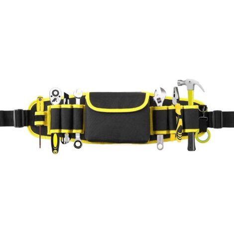 BEBUSINGOTO Bolsa de herramientas profesional, bolsa de cinturón con portaherramientas ajustable, bolsa para herramientas, cinturón de herramientas para electricista, bolsa organizadora para herramie