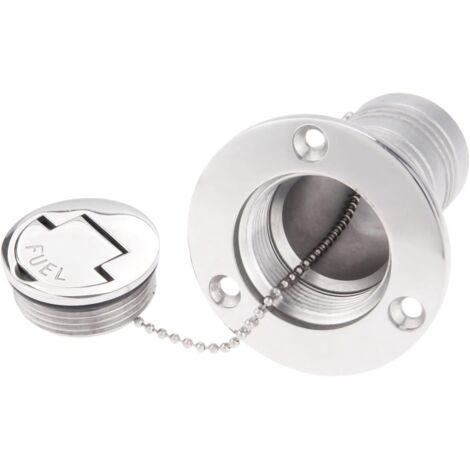 BEBUSINGOTO Bootsdeck-Einfüllstutzen, 1 Edelstahl-Bootsdeckstopfen 3,8 cm, Marine-Stahl-Gasstopfen mit schlüsselloser Kappe für Yachten, Wohnwagen, Traktoren