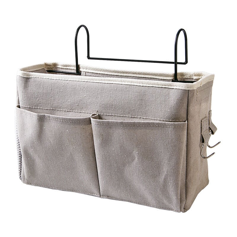 Image of Borsa portaoggetti da comodino multifunzione, grande capacità, da appendere al letto, cestino da comodino, organizer da comodino, borsa da appendere,