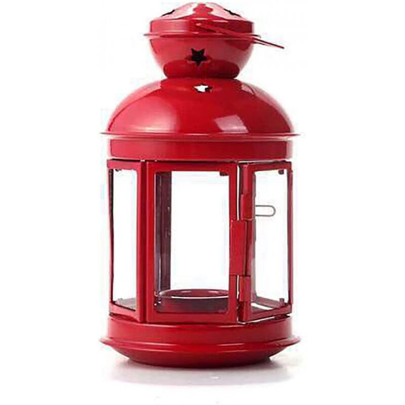 BEBUSINGOTO Bougeoir Lanterne à vent de Noël Simple Vent Verre Fer Forgé Lanterne Coupe-vent Décoration de mariage Bougeoir Bougie Convient pour la