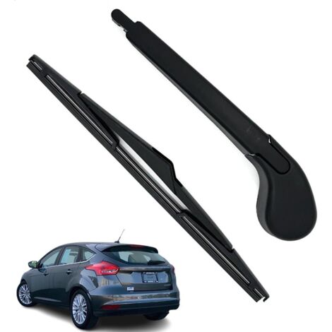 BEBUSINGOTO Brazo y escobilla de limpiaparabrisas traseros, kit de brazo de limpiaparabrisas de caucho natural para todas las estaciones, compatible con Focus MK3 2011-2018