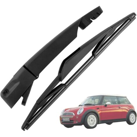 BEBUSINGOTO Brazo y escobilla de limpiaparabrisas traseros, kit de repuesto de brazo de limpiaparabrisas trasero de caucho natural para todas las estaciones para MINI COOPER R50 R53