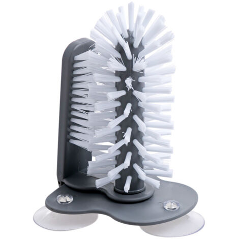 BEBUSINGOTO Brosse de Lavage de Verre, Grande Ventouse, Brosse à Poils Double Face, pour Verres à Vin，1 pac