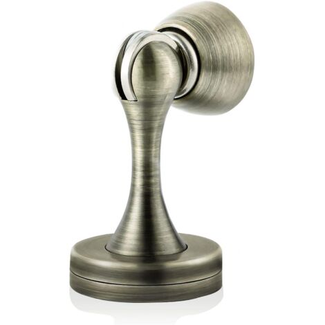 BEBUSINGOTO Butées de porte magnétiques, butée de porte en acier inoxydable, nickel satiné brossé, support de porte mural noir, loquet de porte pour être