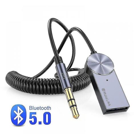 BEBUSINGOTO Cable adaptador auxiliar Bluetooth, adaptador para coche, conector de 3,5 mm, receptor auxiliar Bluetooth 5.0