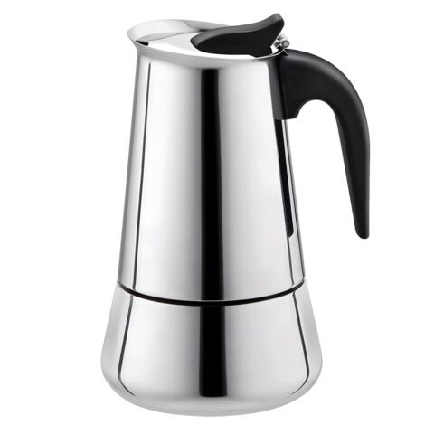 BEBUSINGOTO Cafetera de acero inoxidable italiana de 100 ml.