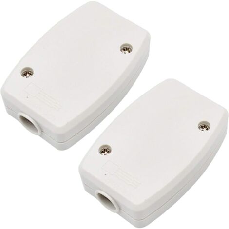 BEBUSINGOTO Caja de conexiones eléctricas de 2 piezas, 3 polos, conector de cable eléctrico, color blanco