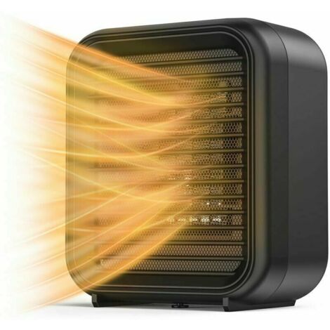 BEBUSINGOTO Calentador de ventilador, mini calentador de cerámica Calentador eléctrico de 800 W 2 niveles de potencia Mini calentador de ventilador eléctrico con protección contra el viento caliente c