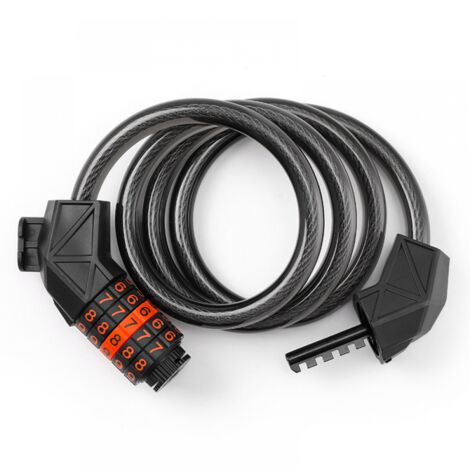 BEBUSINGOTO Candado antirrobo para bicicleta, longitud del cable 110 cm x 11 mm, con código inteligente de 5 dígitos, candado para bicicleta, triciclo, scooter