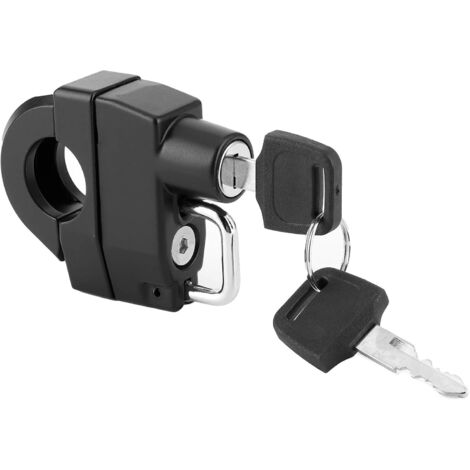 BEBUSINGOTO Candado universal para casco de motocicleta con llaves para manillar de 24 mm, protege el casco.